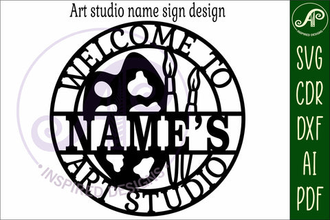 Welcome to art studio name wall art sign, SVG file SVG APInspireddesigns 