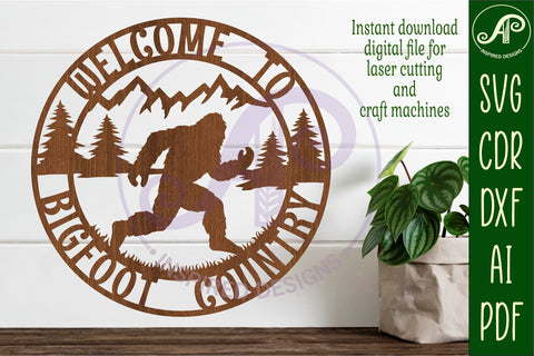 welcome to Bigfoot country wall art sign, SVG file SVG APInspireddesigns 