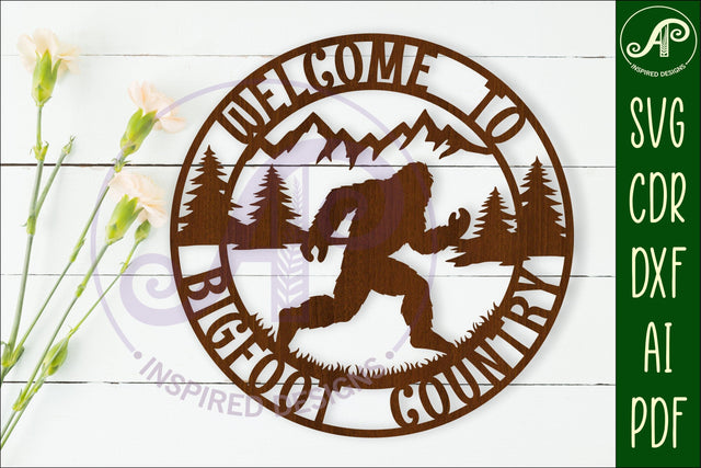 welcome to Bigfoot country wall art sign, SVG file SVG APInspireddesigns 
