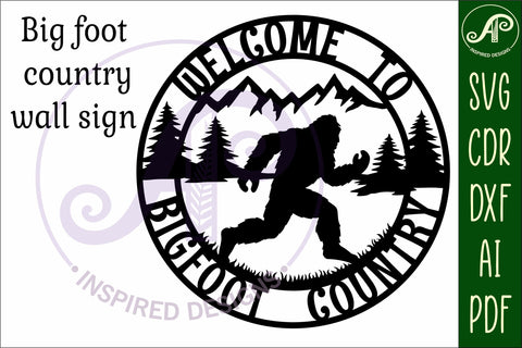 welcome to Bigfoot country wall art sign, SVG file SVG APInspireddesigns 
