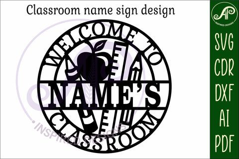 Welcome to classroom name wall art sign, SVG file SVG APInspireddesigns 