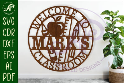 Welcome to classroom name wall art sign, SVG file SVG APInspireddesigns 