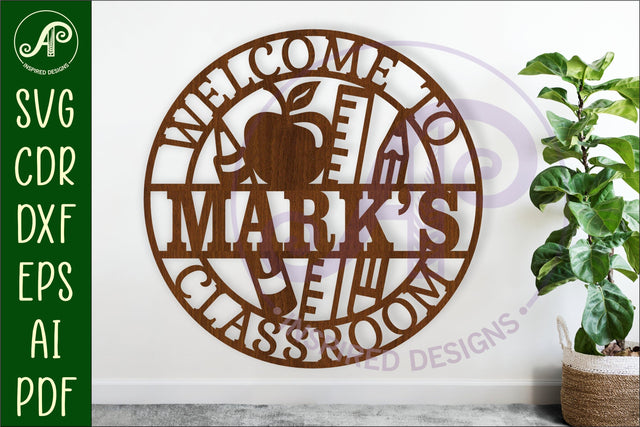 Welcome to classroom name wall art sign, SVG file SVG APInspireddesigns 