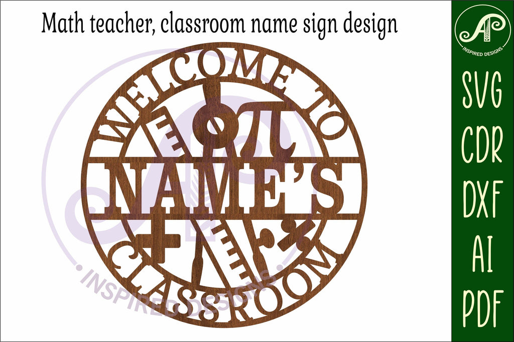 Welcome to Math classroom name wall art sign, SVG file - So Fontsy