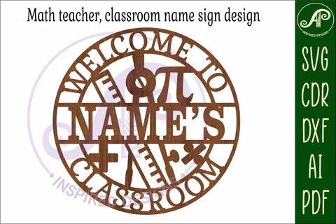 Welcome to Math classroom name wall art sign, SVG file SVG APInspireddesigns 