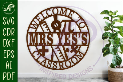 Welcome to Math classroom name wall art sign, SVG file SVG APInspireddesigns 