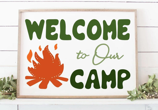 Welcome to Our Camp SVG - Camping Cut File SVG Silhouette School Blog Design Shop 