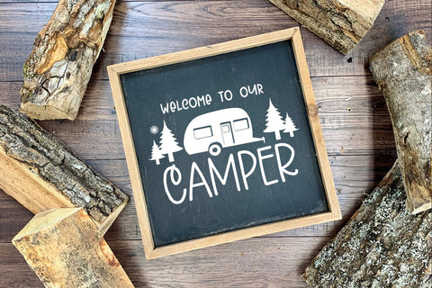 Welcome to Our Camper SVG I Camping Signs for Campers SVG SVG Happy Printables Club 