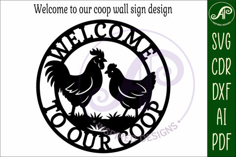 Welcome to our coop Chicken wall sign, SVG file. SVG APInspireddesigns 