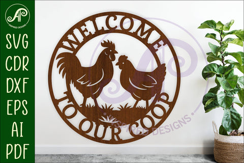 Welcome to our coop Chicken wall sign, SVG file. SVG APInspireddesigns 