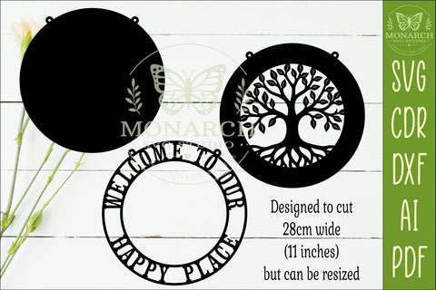 Welcome to Our Happy Place SVG | Tree of Life Layered Sign SVG APInspireddesigns 