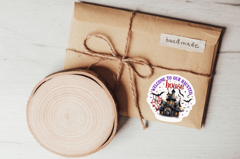 Welcome to our haunted house Stickers Design Sublimation Regulrcrative 