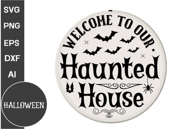 Welcome to Our Haunted House SVG, Halloween SVG, Retro Halloween SVG, Halloween SVG Design SVG DesignPlante 503 