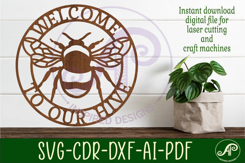 Welcome to our hive wall art sign, SVG file. vector file SVG APInspireddesigns 