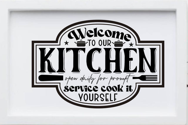 Welcome to our kitchen open daily for prompt service cook it yourself SVG Angelina750 