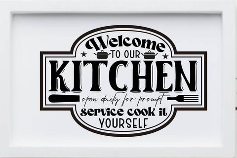 Welcome to our kitchen open daily for prompt service cook it yourself SVG Angelina750 