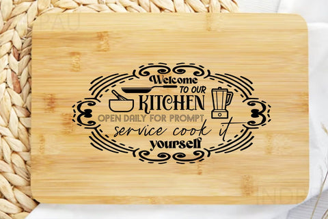 Welcome to our kitchen open daily for prompt service cook it yourself SVG Angelina750 