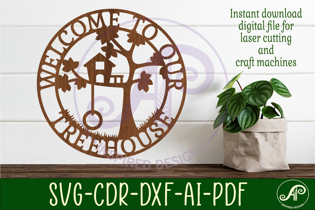 Welcome to our treehouse wall art sign, SVG file - So Fontsy