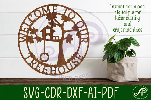 Welcome to our treehouse wall art sign, SVG file SVG APInspireddesigns 