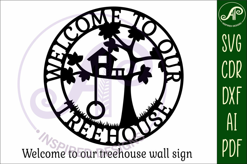 Treehousekeep Out Sign Welcome to our treehouse wall art sign, SVG file - So Fontsy