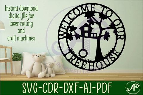 Welcome to our treehouse wall art sign, SVG file SVG APInspireddesigns 
