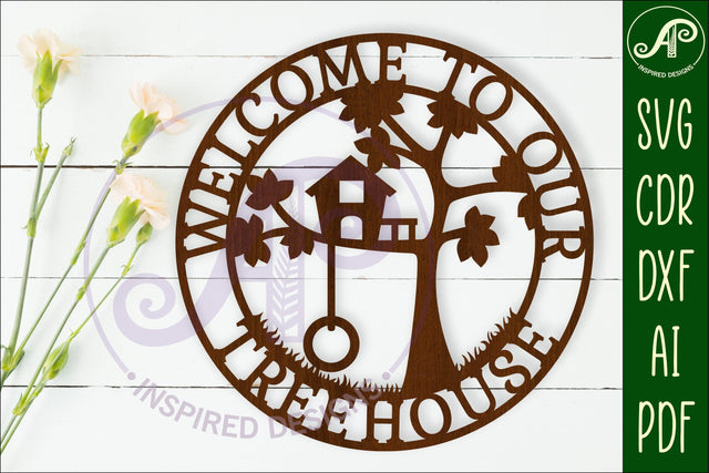Welcome to our treehouse wall art sign, SVG file SVG APInspireddesigns 