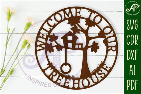 Welcome to our treehouse wall art sign, SVG file SVG APInspireddesigns 