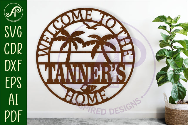 Welcome to the family home beach name wall art sign, SVG SVG APInspireddesigns 