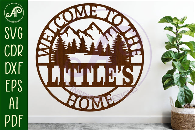 Welcome to the family home mountains name wall art sign, SVG SVG APInspireddesigns 