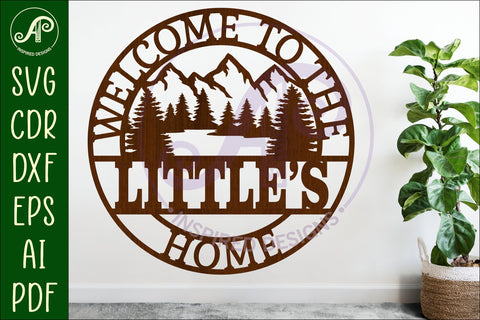 Welcome to the family home mountains name wall art sign, SVG SVG APInspireddesigns 