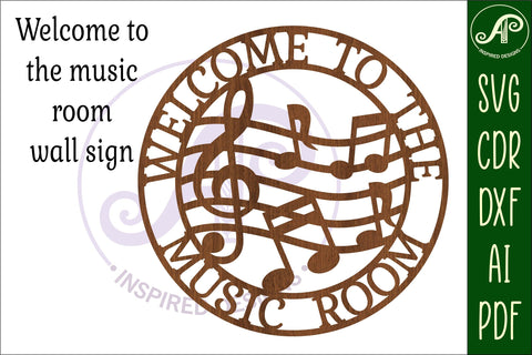 Welcome to the music room sign, SVG file. vector file SVG APInspireddesigns 