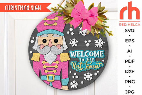 Welcome to the Nut House SVG, Christmas Door Sign Cut File SVG RedHelgaArt 