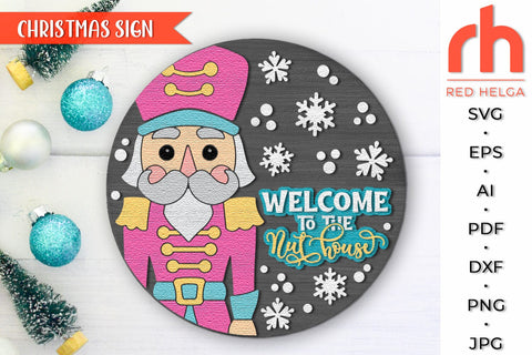 Welcome to the Nut House SVG, Christmas Door Sign Cut File SVG RedHelgaArt 