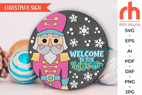 Welcome to the Nut House SVG, Christmas Door Sign Cut File SVG RedHelgaArt 