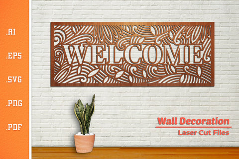 Welcome Wall Decoration - Laser Cut SVG 1 SVG Slim Studio 