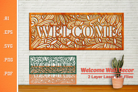 Welcome Wall Decoration - Laser Cut SVG 1 SVG Slim Studio 