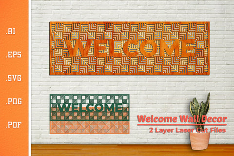 Welcome Wall Decoration - Laser Cut SVG 2 SVG Slim Studio 
