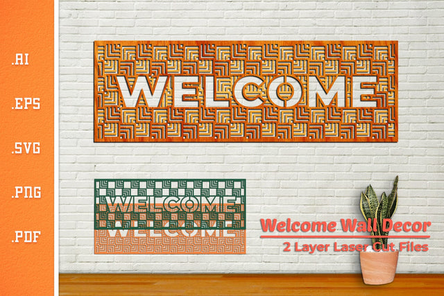 Welcome Wall Decoration - Laser Cut SVG 2 SVG Slim Studio 