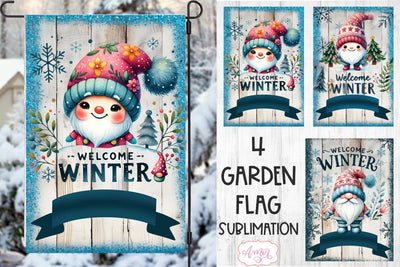 Welcome winter garden flag sublimation PNG BUNDLE Sublimation Amorclipart 