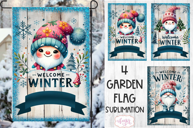 Welcome winter garden flag sublimation PNG BUNDLE Sublimation Amorclipart 