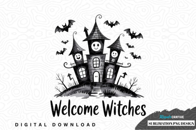 Welcome witches halloween sublimation png design Sublimation Regulrcrative 