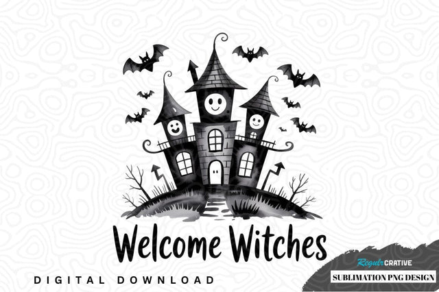 Welcome witches halloween sublimation png design Sublimation Regulrcrative 