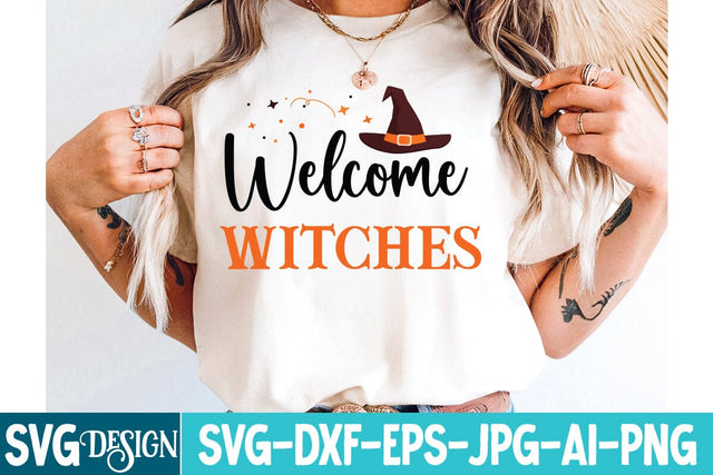 Welcome Witches SVG Design,Welcome Witches Sublimation Design,Halloween SVG Quotes,Halloween PNG, Halloween SVG SVG BlackCatsMedia 