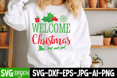 Welcomw Christmas SVG design, Christmas SVG Design,Christmas SVgs,Christmas Sublimation PNG,Merry Christmas SVG SVG BlackCatsMedia 