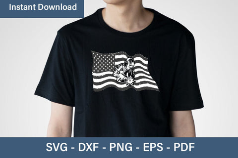 Welder American Flag SVG PNG Cutting Printable Files SVG Debashish Barman 