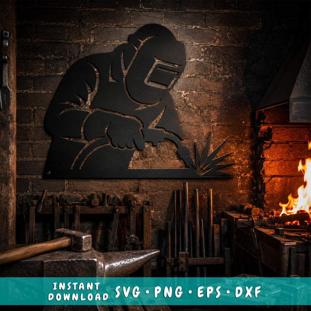 Welder Laser SVG | Welding Plasma CNC Cut File | Metal Fabricator Dxf | MIG Welder Sign | Laser Cut Svg | Cnc Plasma Design SVG HappyDesignStudio 