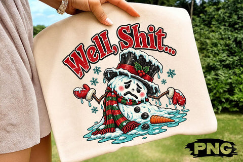 Well Shit Melting Snowman Christmas PNG SVG DesignDestine 