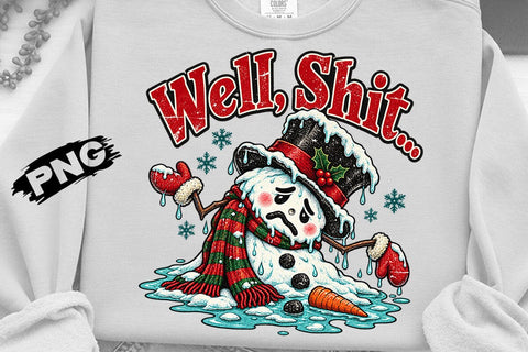 Well Shit Melting Snowman Christmas PNG SVG DesignDestine 