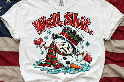 Well Shit Melting Snowman Christmas PNG SVG DesignDestine 