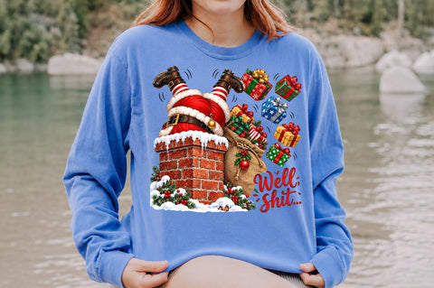 Well Shit Snowman Stuck In Chimney PNG Sublimation nirmal108roy 